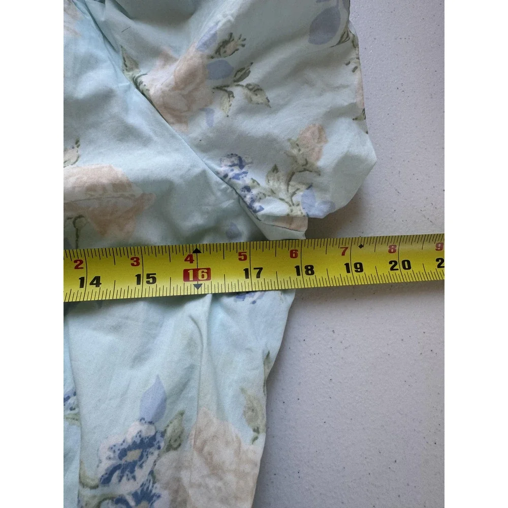 LoveShackFancy Dress Womens 8 Blue Floral Puff Sleeve Maxi Ruffle Cottagecore - Picture 10 of 12